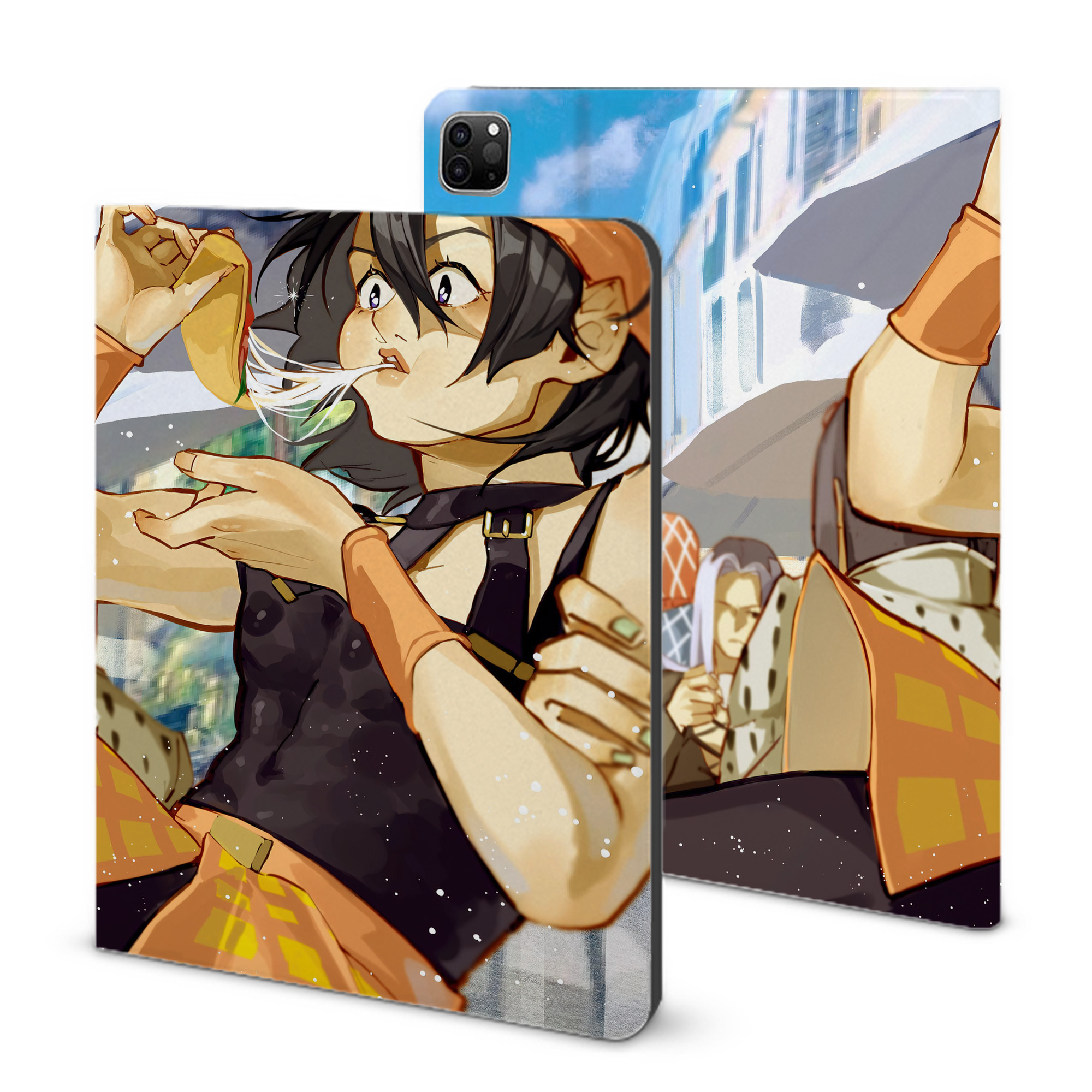 （画像用） ジョジョの奇妙な冒険 JoJo's Bizarre Adventure IPad ケース ブック型 PUレザー TPU 耐衝撃 軽量 薄型 ペン収納なし 全面保護 IPad 各モデル対応